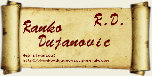 Ranko Dujanović vizit kartica